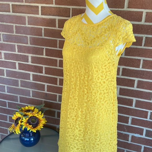Tommy Hilfiger Sunshine Yellow Lace Dress - Picture 2 of 14